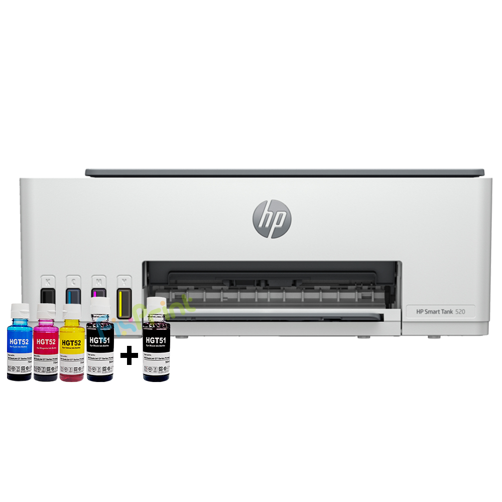 BUNDLING Printer HP Smart Tank 520 All-in-One (Print, Scan, Copy) Borderless [1F3W2A] New With Compatible Ink